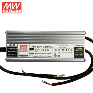 Le conducteur mené dimmable original de MEANWELL 16W à 600W 320W 2100ma HLG-320H-C2100B